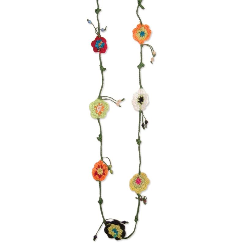 Crochet Flower Daisy Chain Necklace
