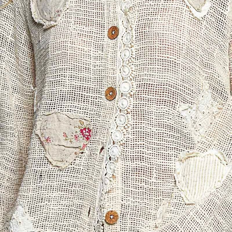 Love Notes Floral Appliqué Cotton Cardigan