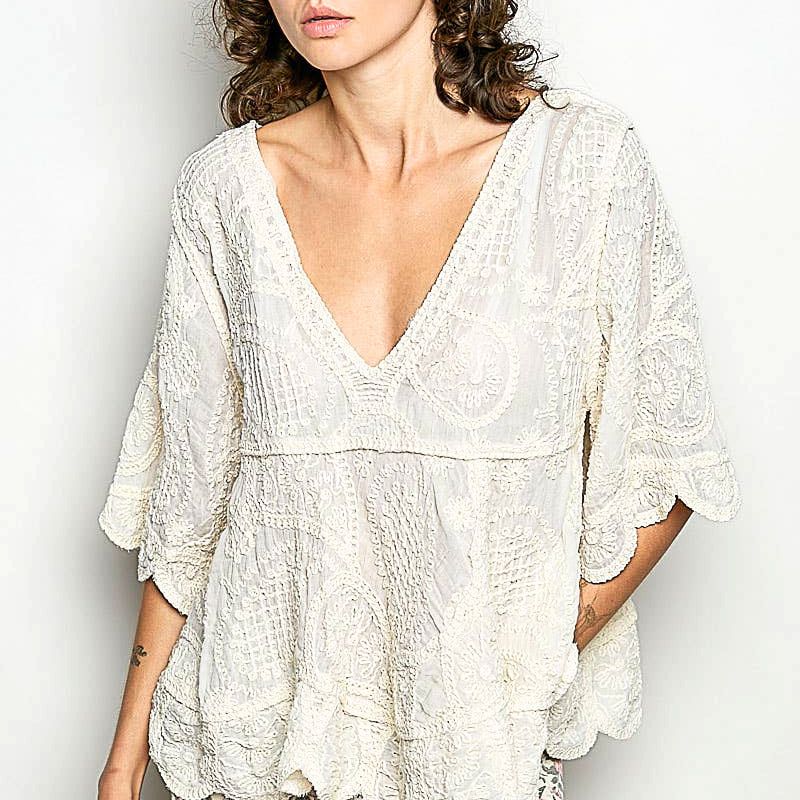 Vintage Wash Crochet Top