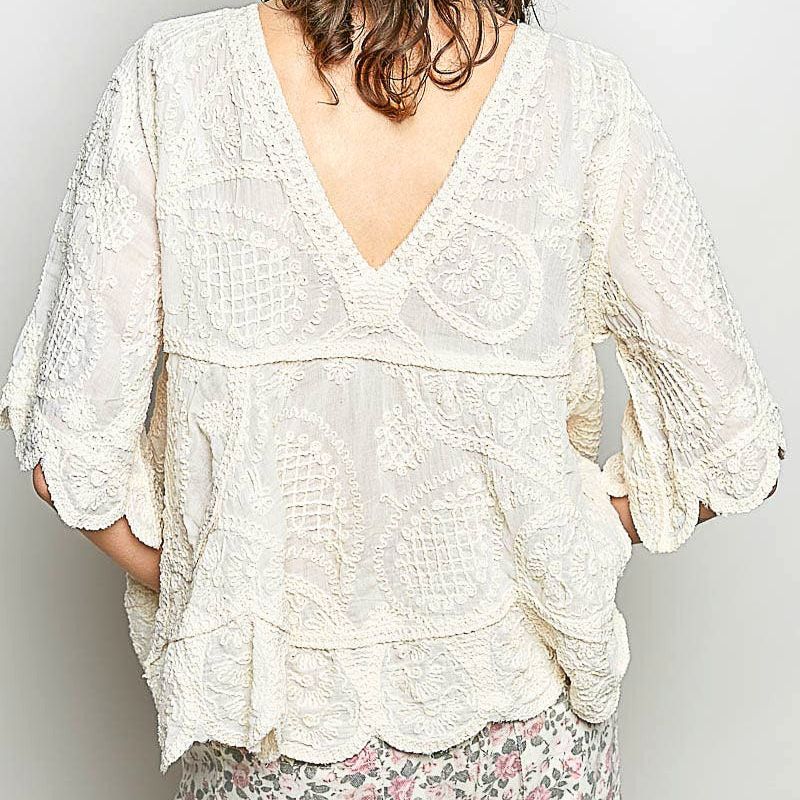 Vintage Wash Crochet Top