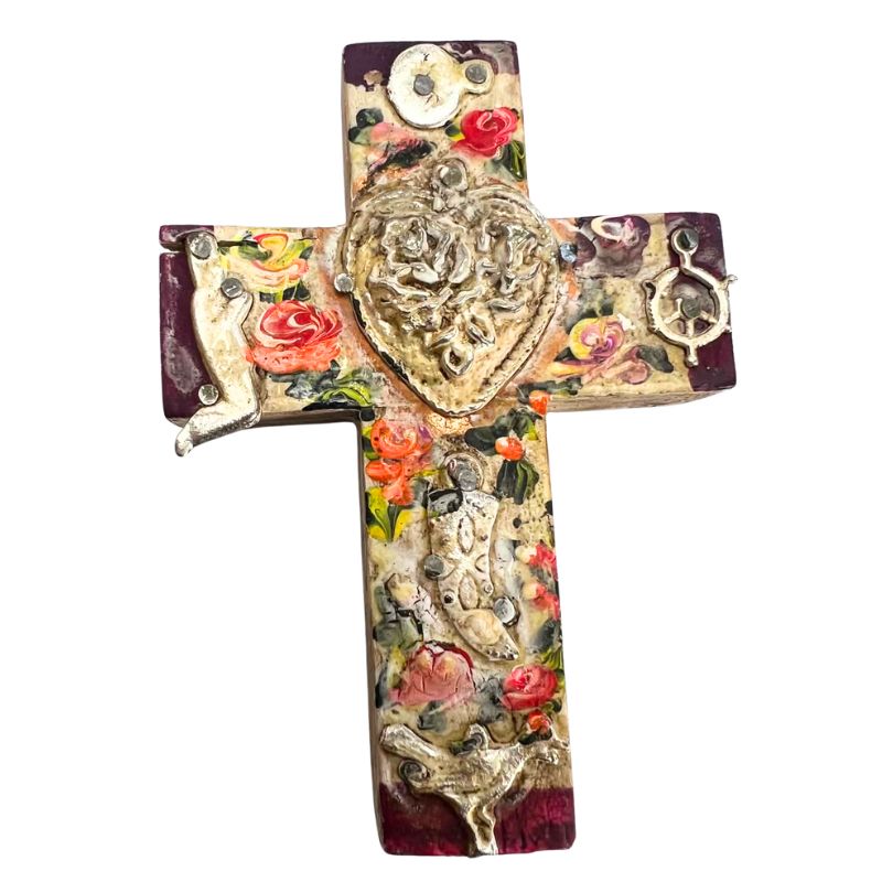 Hearts and Roses Assorted Small Timber Cross