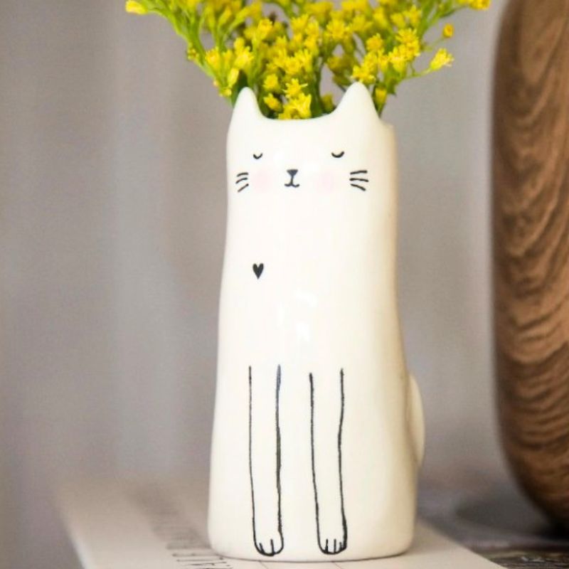 Cute Cat Little Bud Vase