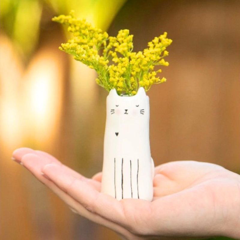 Cute Cat Little Bud Vase