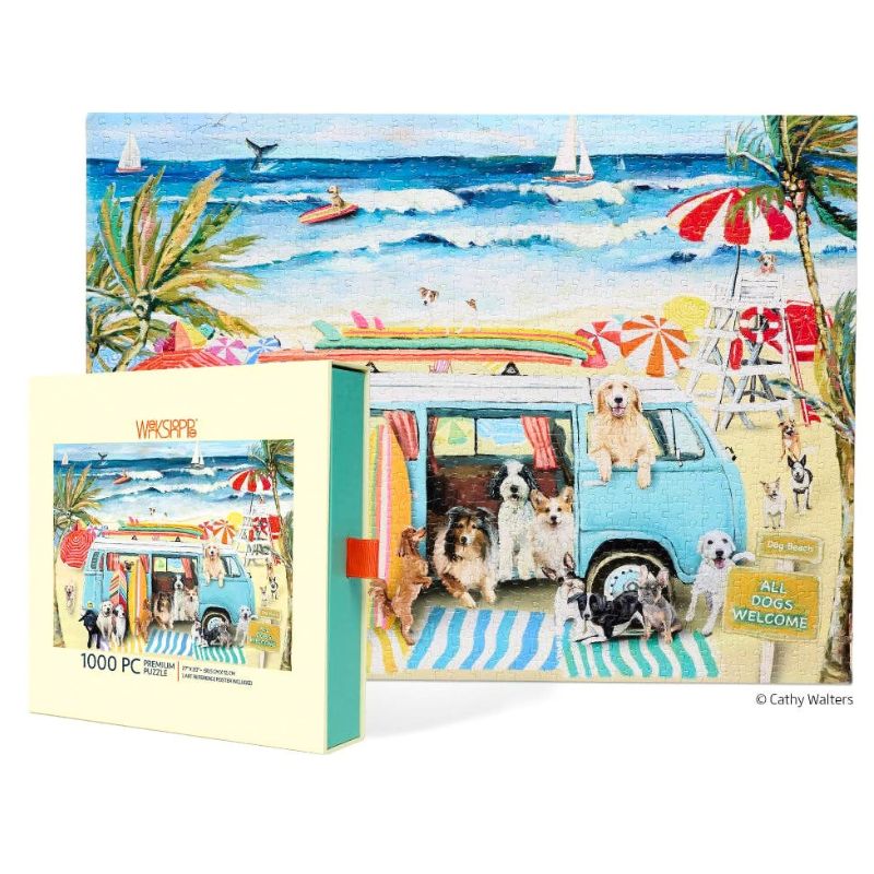 Doggie Surf School - 1000 Pc Puzzle by Werkshoppe