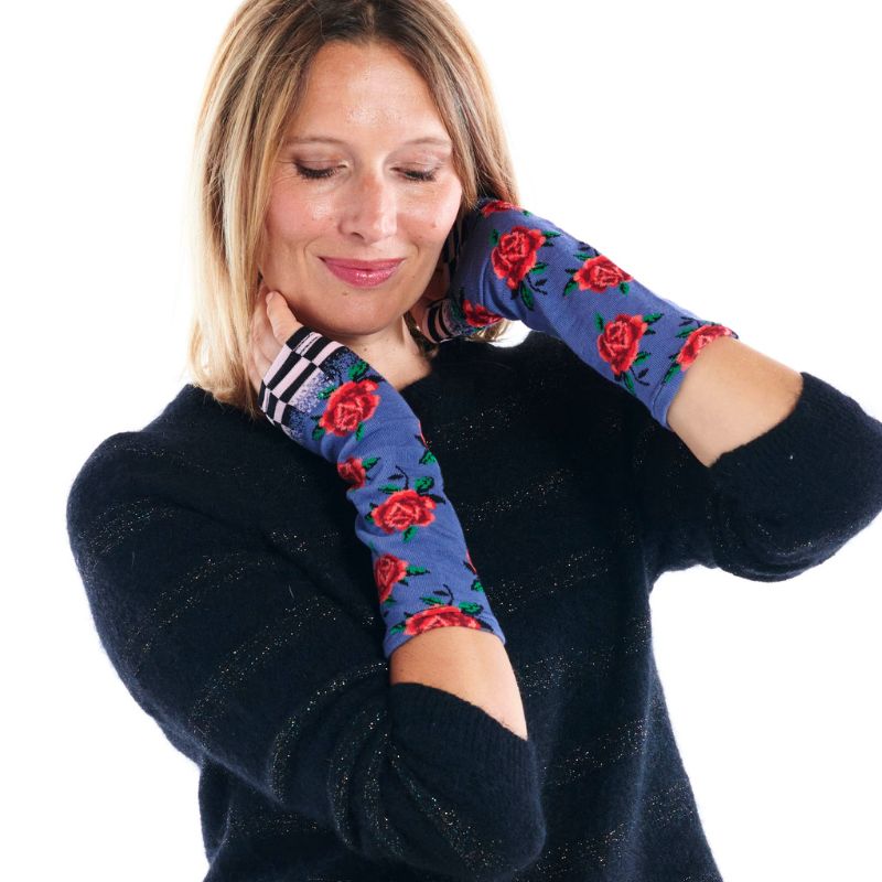 Eclectic Rose Long Mittens/Arm Warmers by Dub & Drino