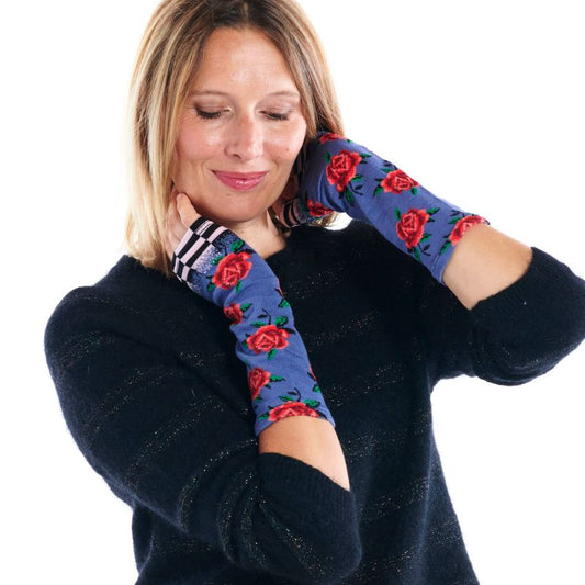 Eclectic Rose Long Mittens/Arm Warmers by Dub & Drino