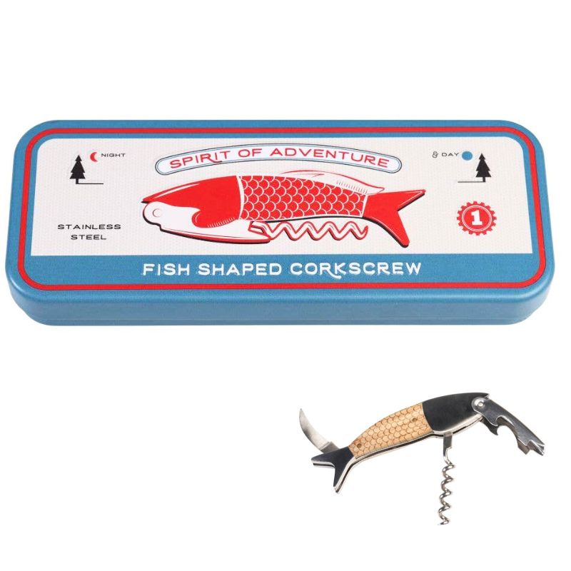 Rex London Fish Corkscrew in a Tin