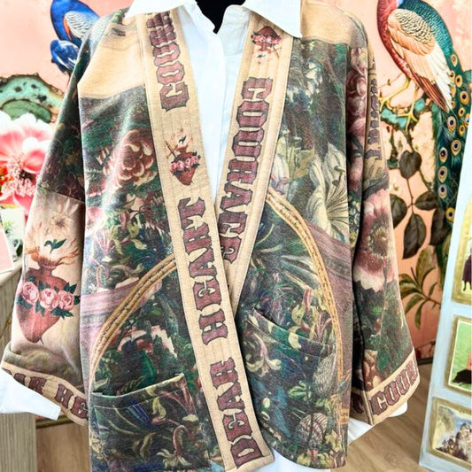 Courage, Dear Heart Fleece Cottage Cardigan Jacket