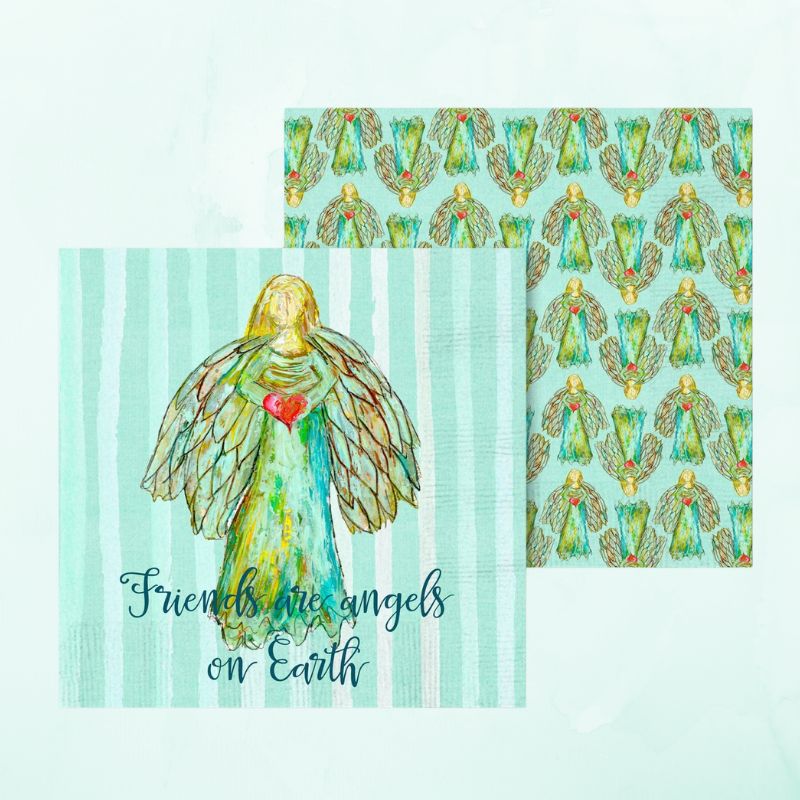 Friends are Angels on Earth Cocktail Napkin