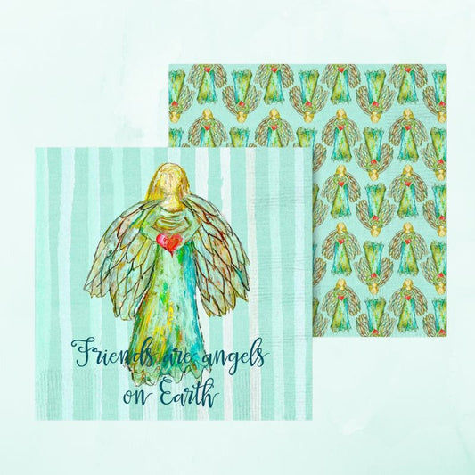 Friends are Angels on Earth Cocktail Napkin