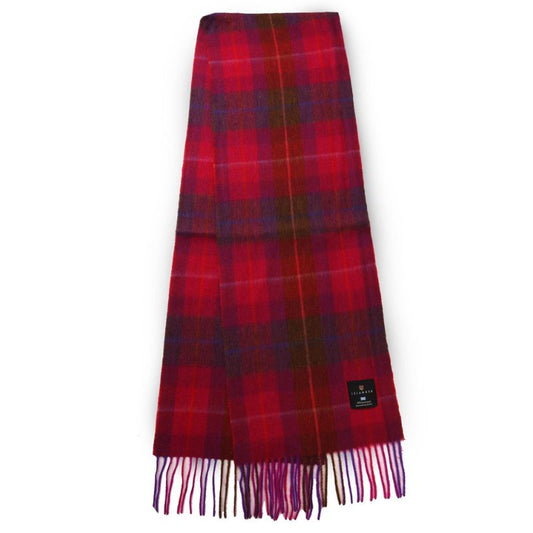 Islander UK Lambswool Scarf in Fuchsia Tartan