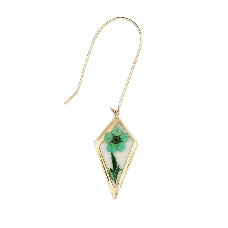 Diamond Drop Dried Flower Earrings