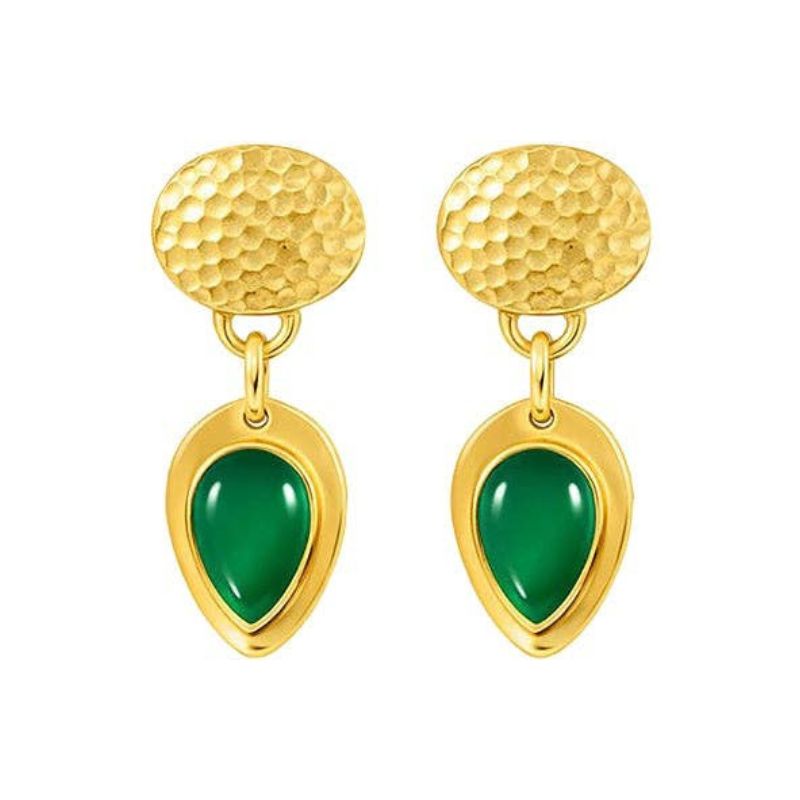 Teardrop Green Onyx Earrings