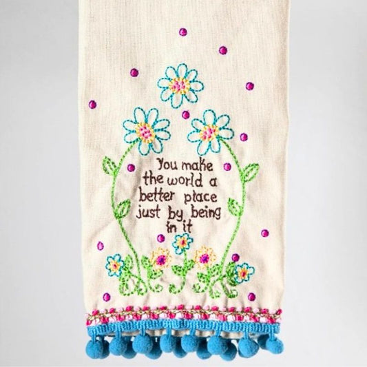 Linen Hand Towel - You Make The World