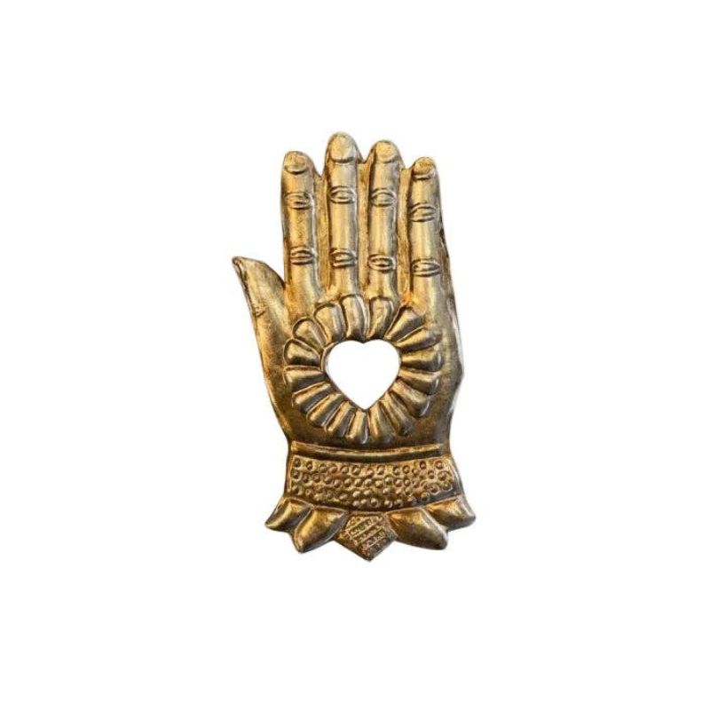 Rustic Gold Hanging Hand with Heart
