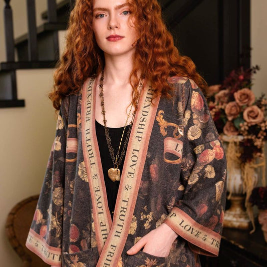 Heart of Gold Fleece Cottage Cardigan Jacket