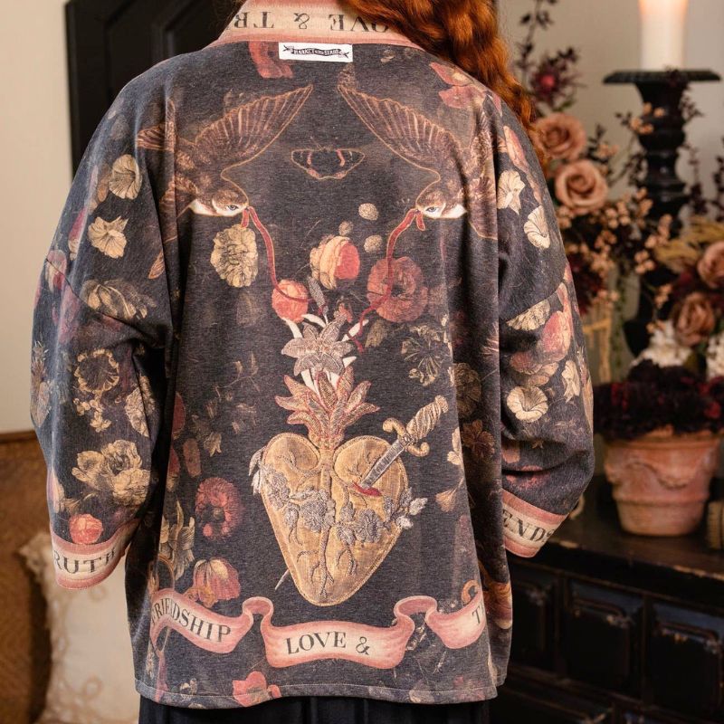 Heart of Gold Fleece Cottage Cardigan Jacket