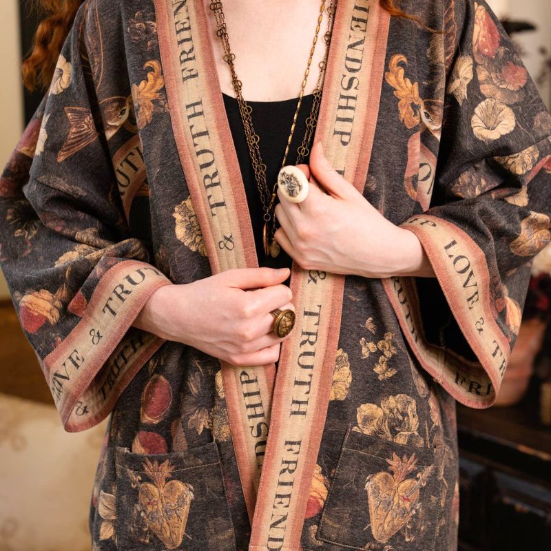 Heart of Gold Fleece Cottage Cardigan Jacket