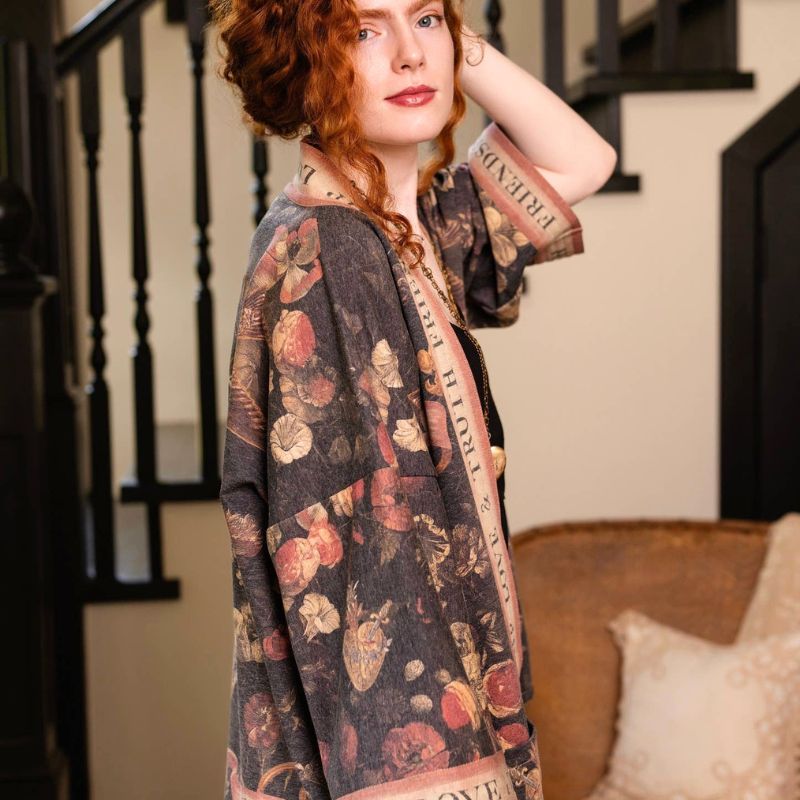 Heart of Gold Fleece Cottage Cardigan Jacket