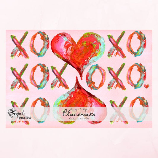 Big Love Hearts Paper Placemats