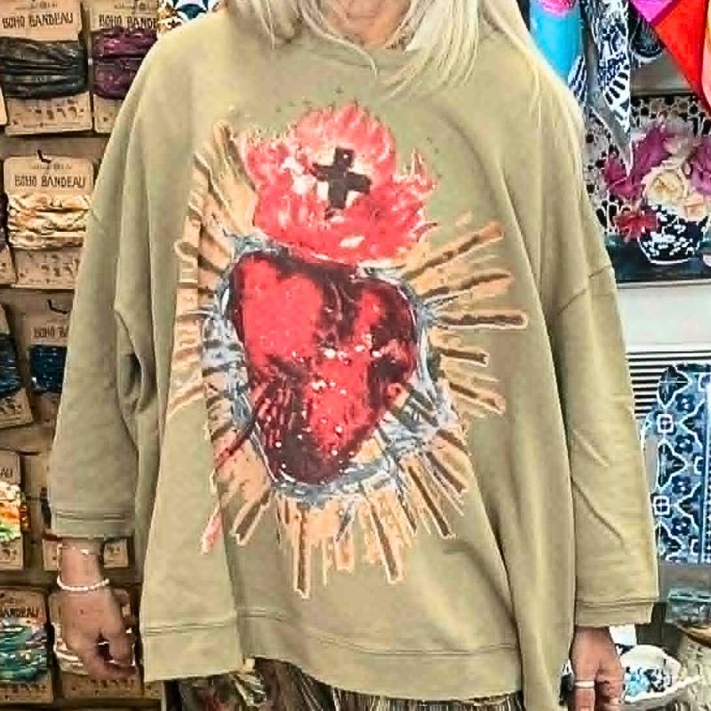 Sacred Heart Sweatshirt by Jaded Gypsy