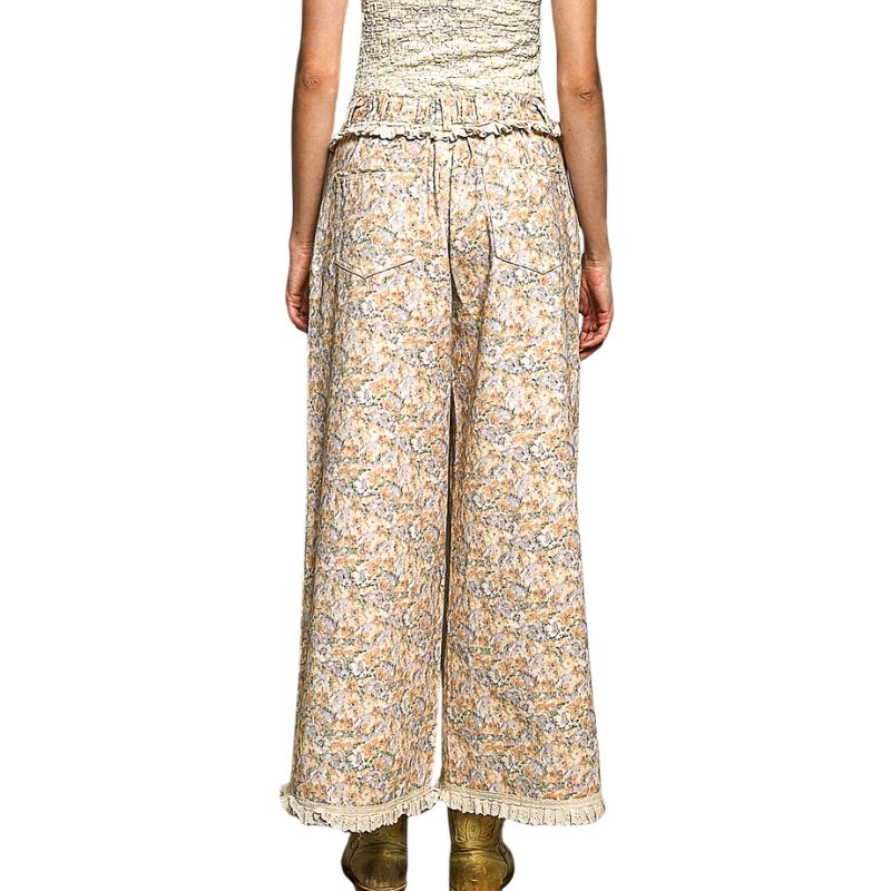 Ruffle Lace Pants in Honey Floral