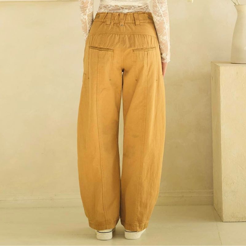 Honey Mustard Washed Barrel Pants