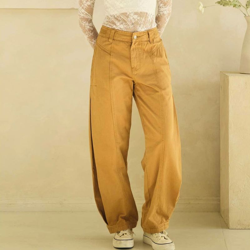 Honey Mustard Washed Barrel Pants