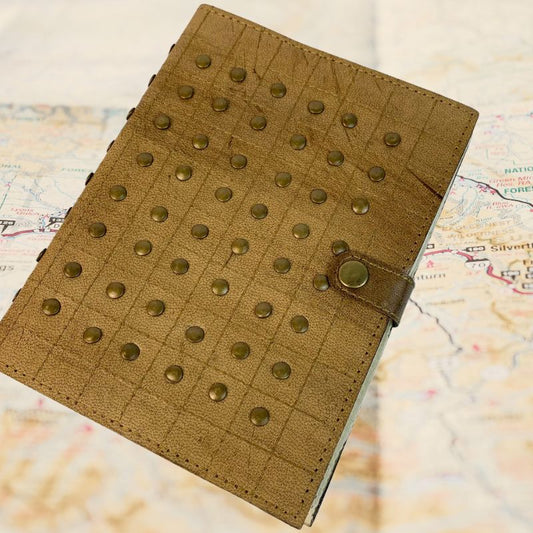 Vintage Style Leather Journal with Studs
