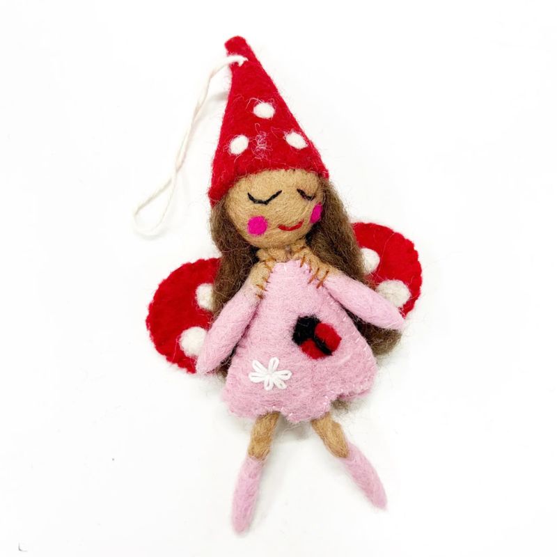 Ladybug Felt Fairy - Hanging