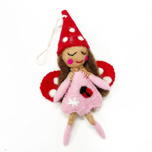 Ladybug Felt Fairy - Hanging