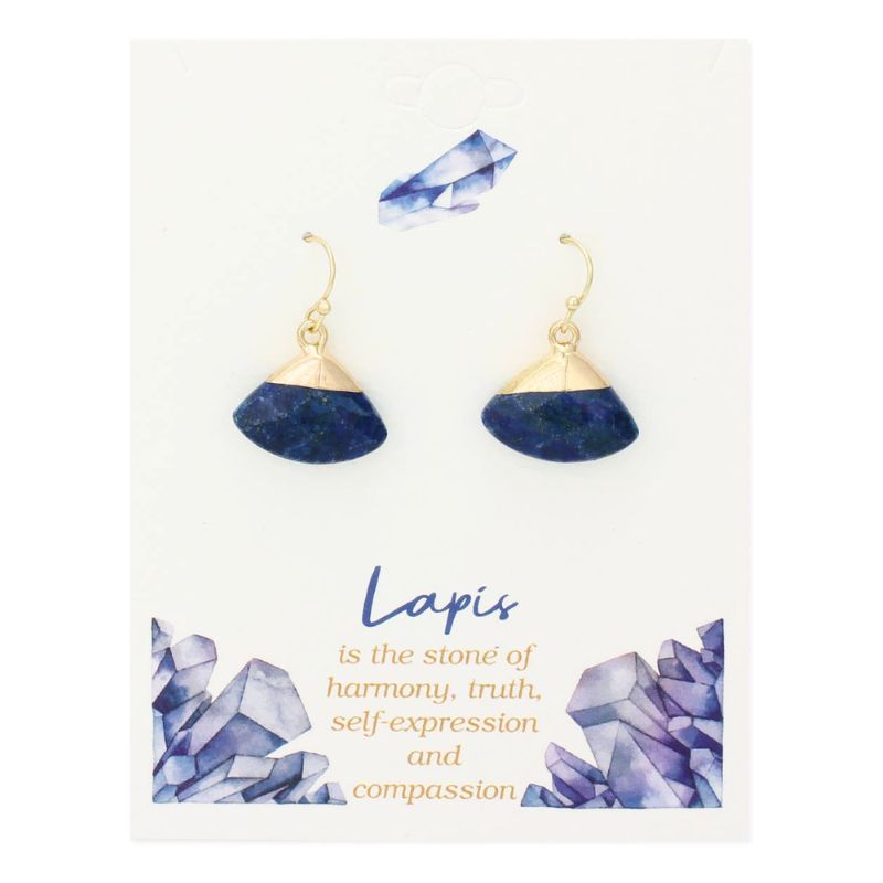 Blue Lapis Earrings Gold Dipped Earrings