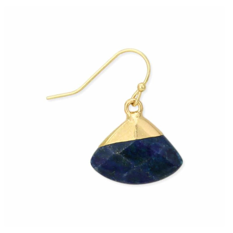 Blue Lapis Earrings Gold Dipped Earrings