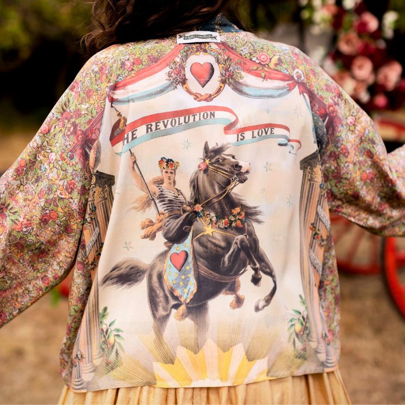 Love Revolution Cropped Kimono Jacket