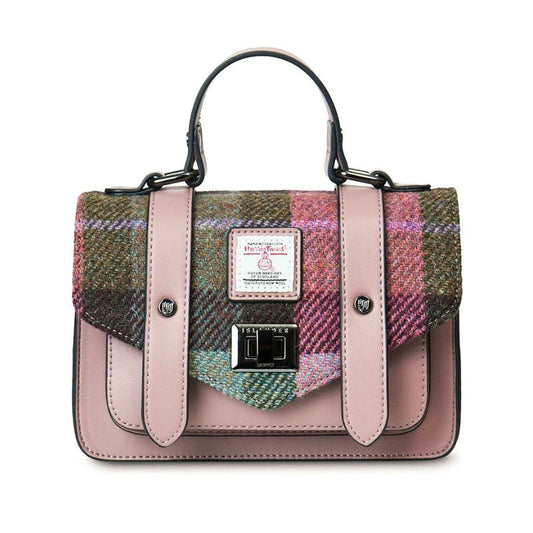 Islander UK Medium Satchel in Pink-Green Tartan