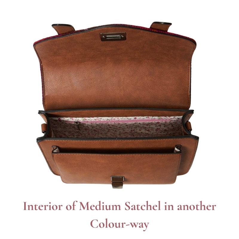 Islander UK Medium Satchel in Pink-Green Tartan