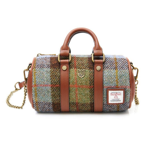 The Mini Duffel Bag: Chestnut and Blue Tartan