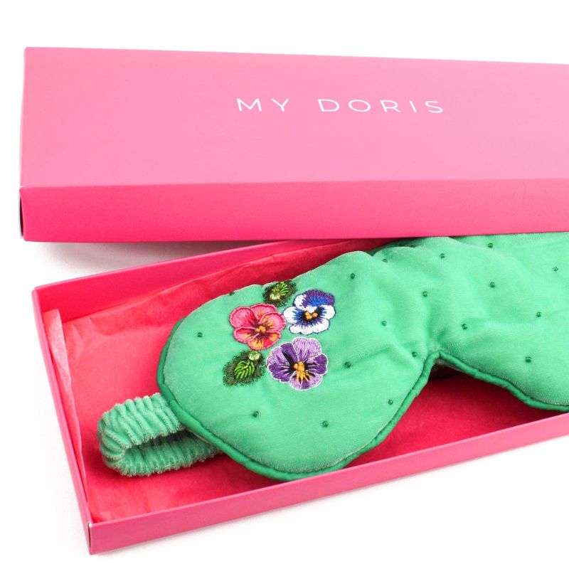 My Doris Mint Green Pansy Sleep Eye Mask
