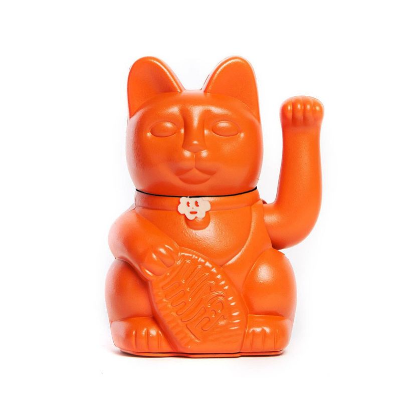 Diminuto Cielo Lucky Cat in Orange for Attracting Luck
