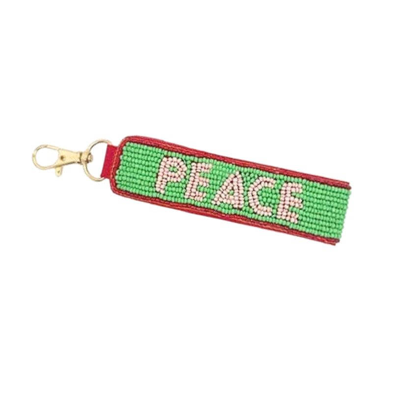 Peace Beaded Keychain