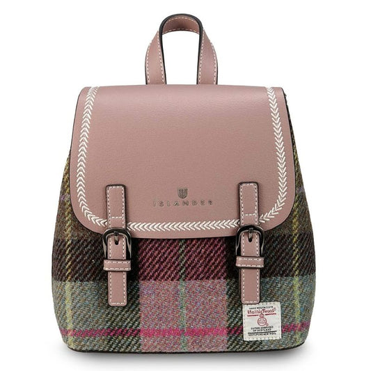 Islander UK Mini Jura Backpack in Pink-Green Tartan