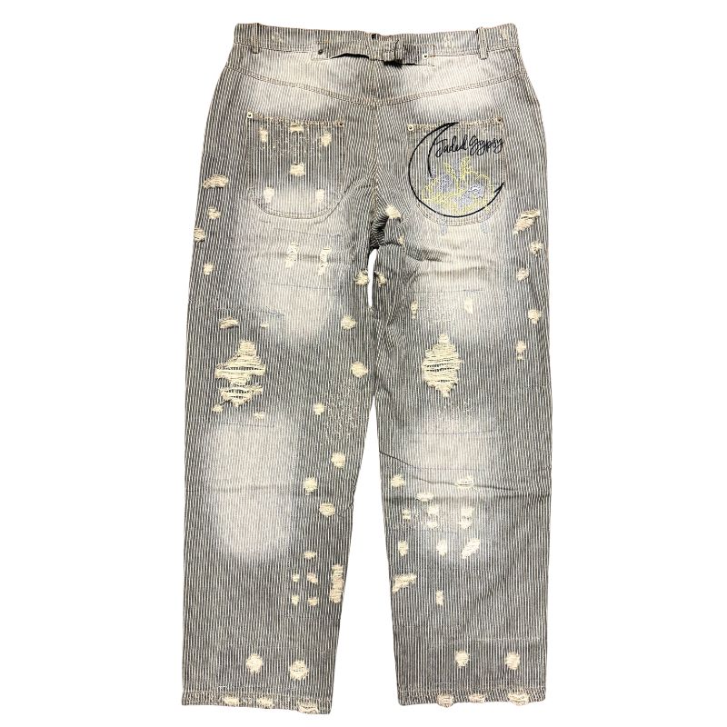 Peace and Love Jeans by Jaded Gypsy in Midnight Railroad Stripe