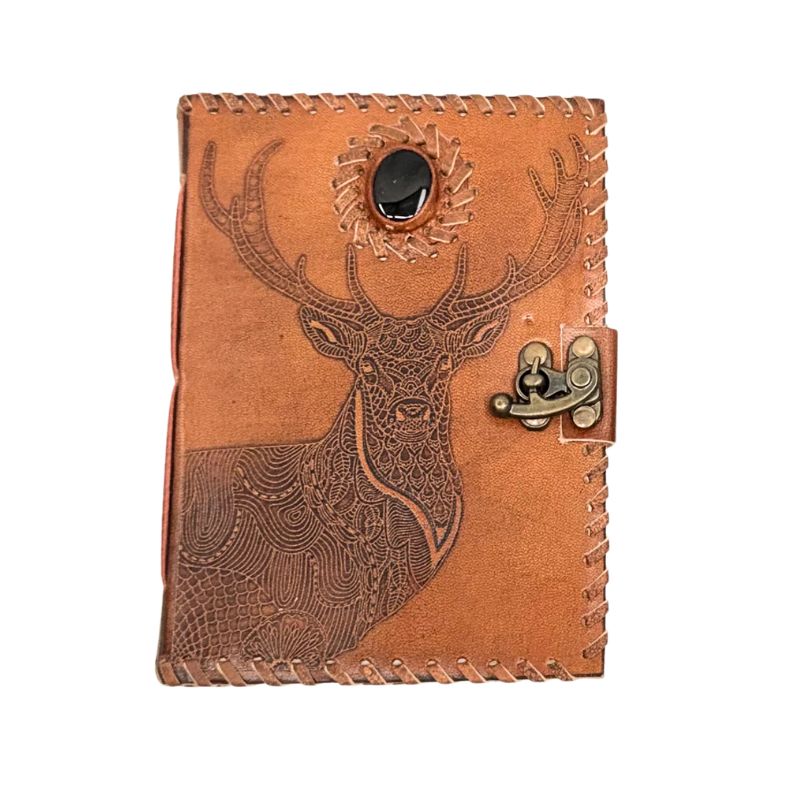 Black Onyx Reindeer Leather Journal