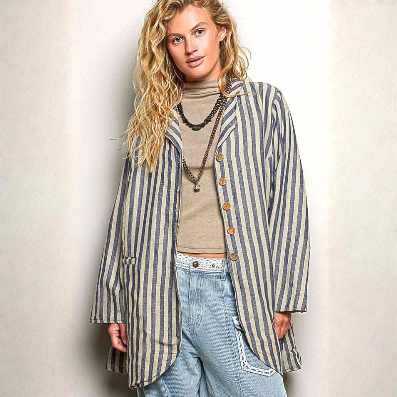 Seychelles Striped Linen/Cotton Jacket