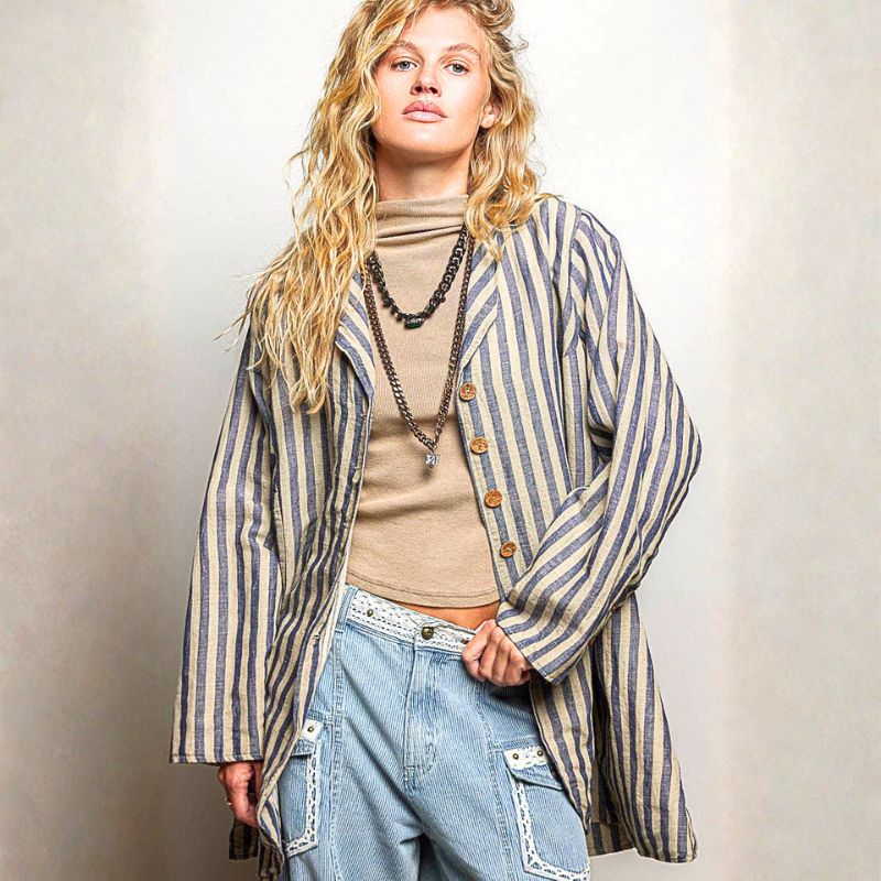 Seychelles Striped Linen/Cotton Jacket