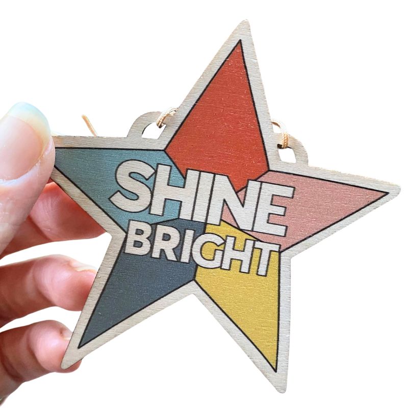 Shine Bright Star Wooden Hanging Decoration