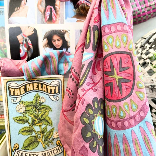 Marushka Pink Silk Scarf with Gift Box