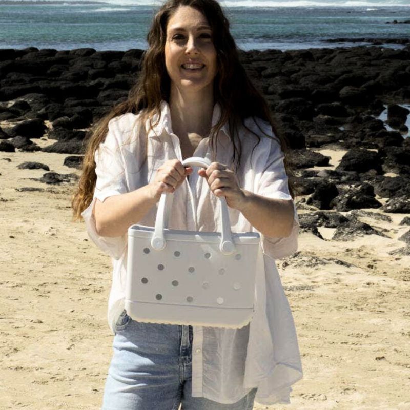 Aloha Vegan Tote Bag - White - Small