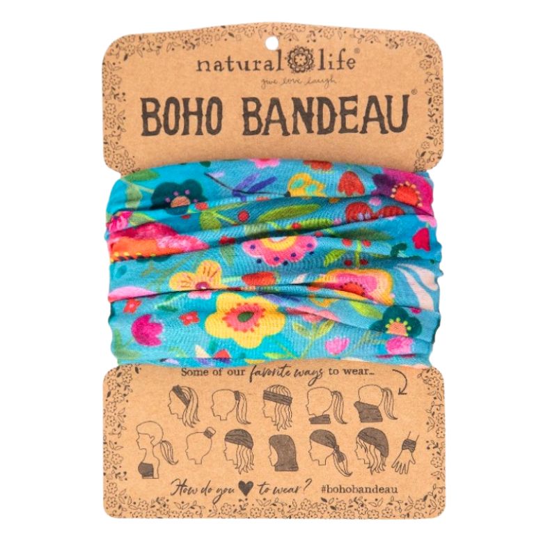 Bohemian Bandeau in Teal Folk Flower