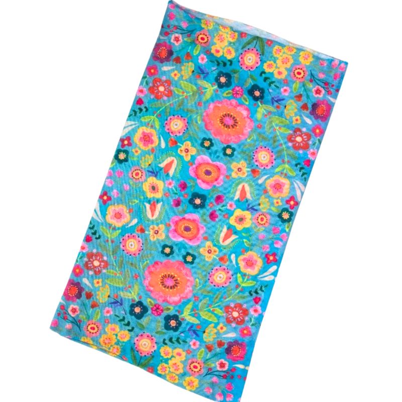 Bohemian Bandeau in Teal Folk Flower